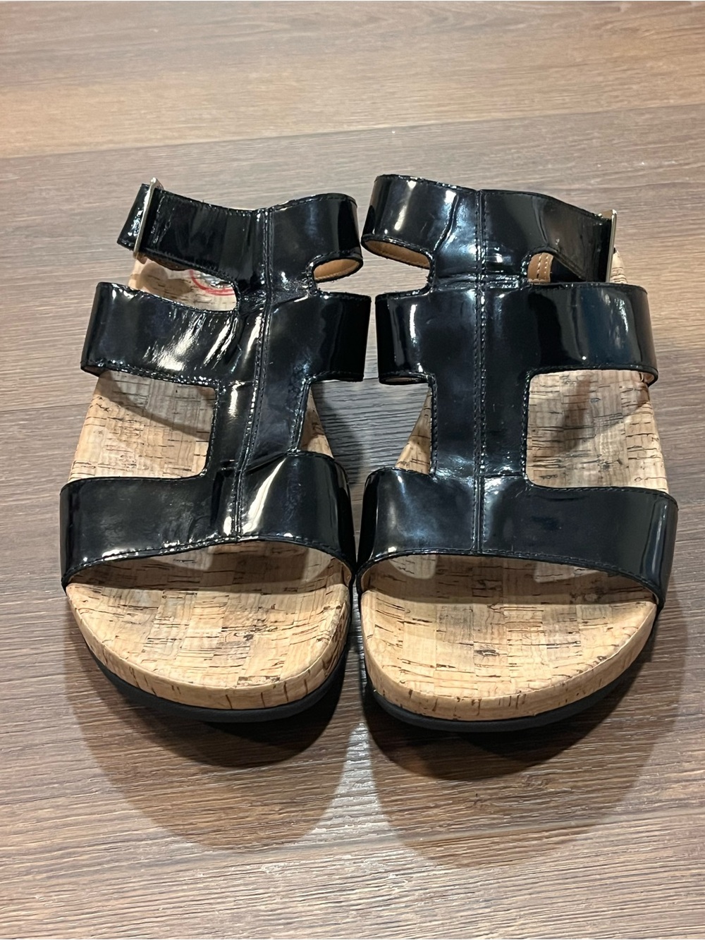 Fitflop | Arena Gladiator sandals cork footbed Women’s size 10 black shoes - Picture 3 of 7